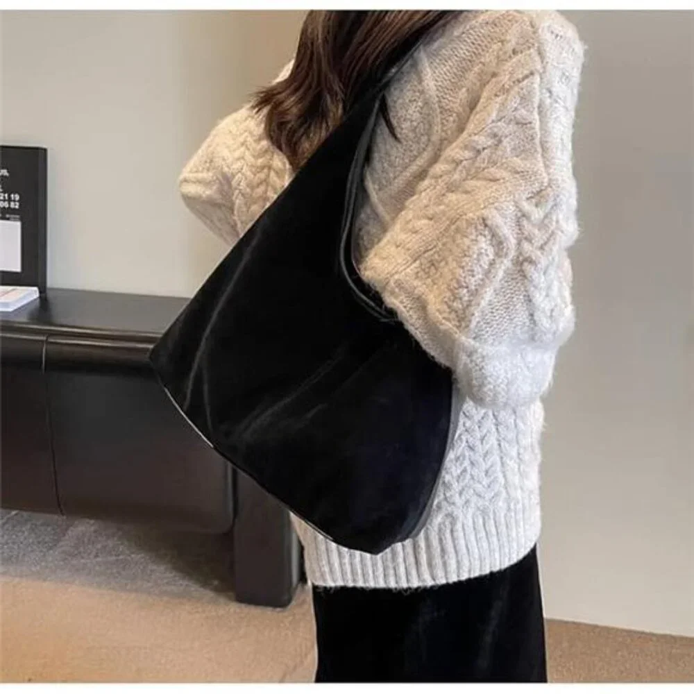 Suede Tote Bag Shoulder Purse Work Hobo Handbags Fall - Picture 3 of 7